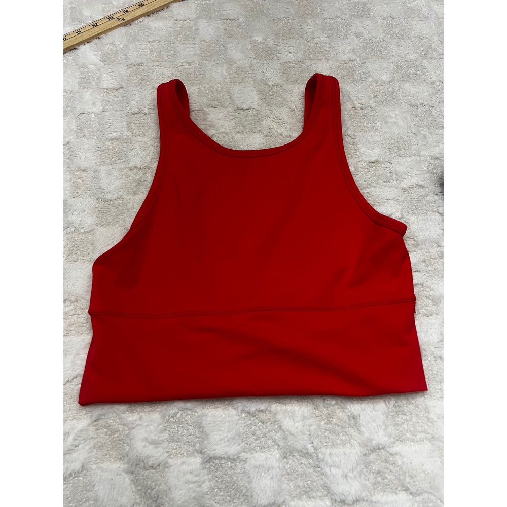 Lululemon Power Pivot Tank Red Reversible V Neck Scoop Neck Cropped Top s/xs